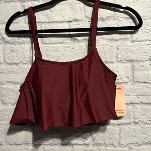 New Shapermint Ruffle Bikini Top Small